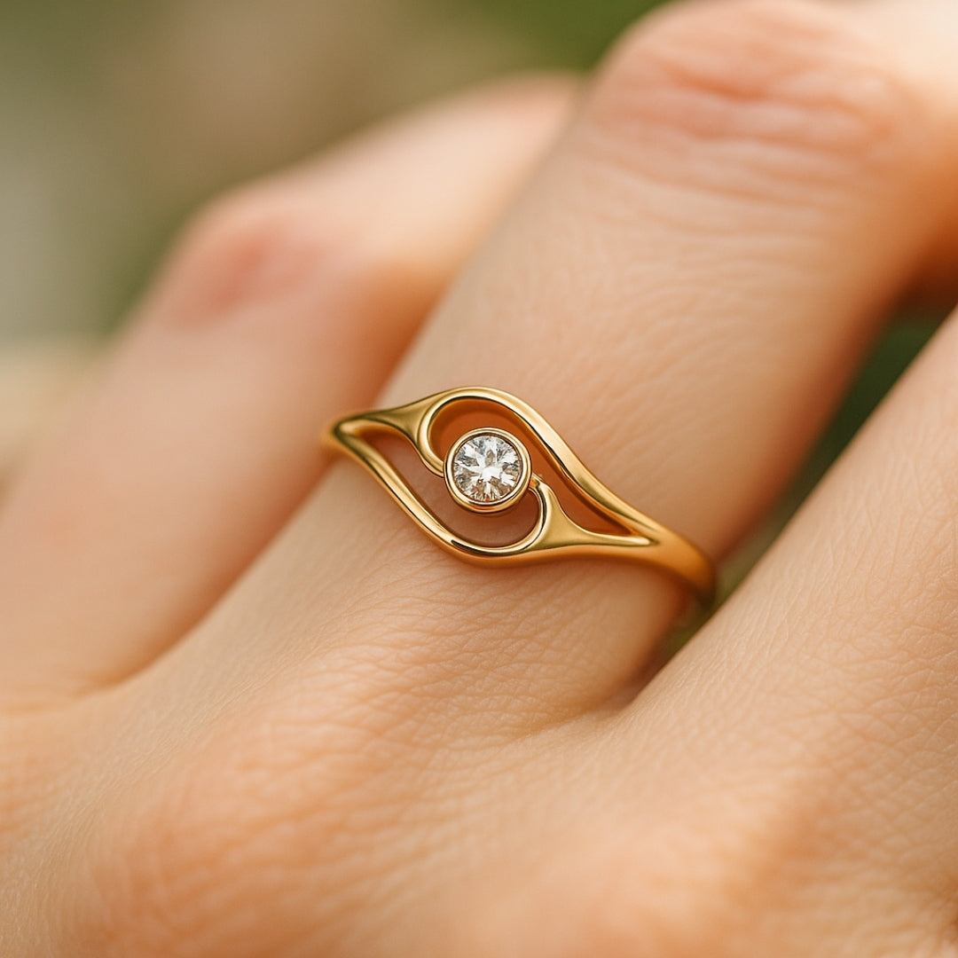 Orbit Crystal Gold Ring