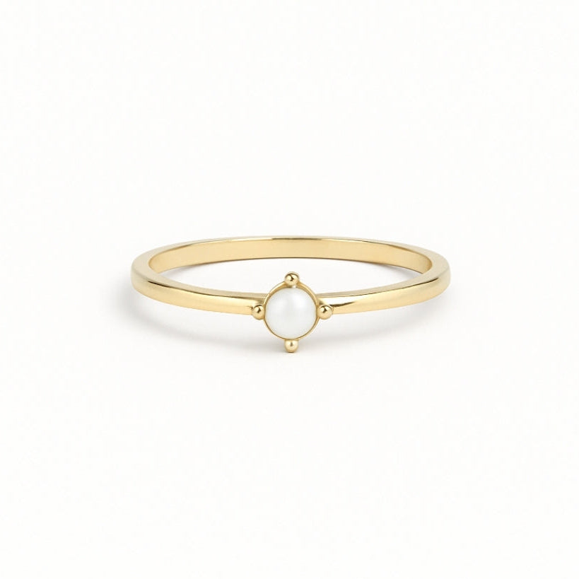 White Stone Gold Ring