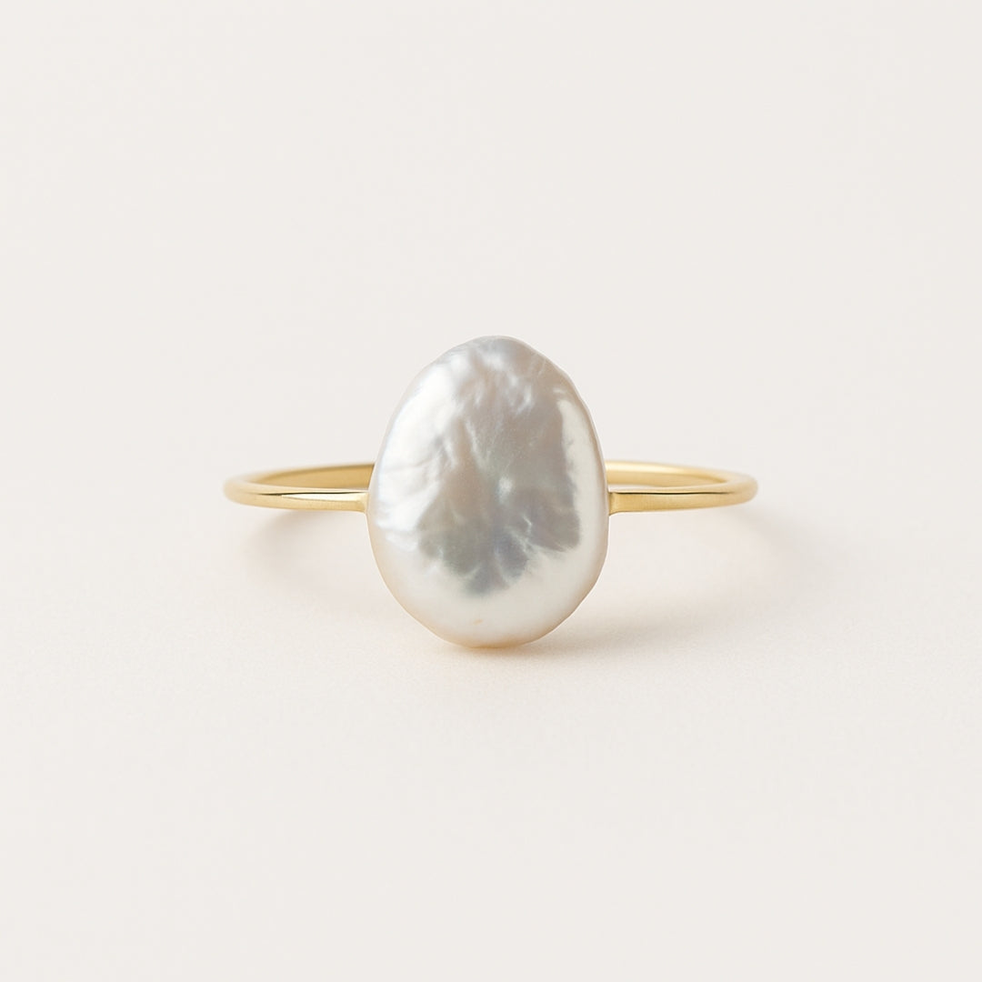 Baroque Pearl Gold Ring