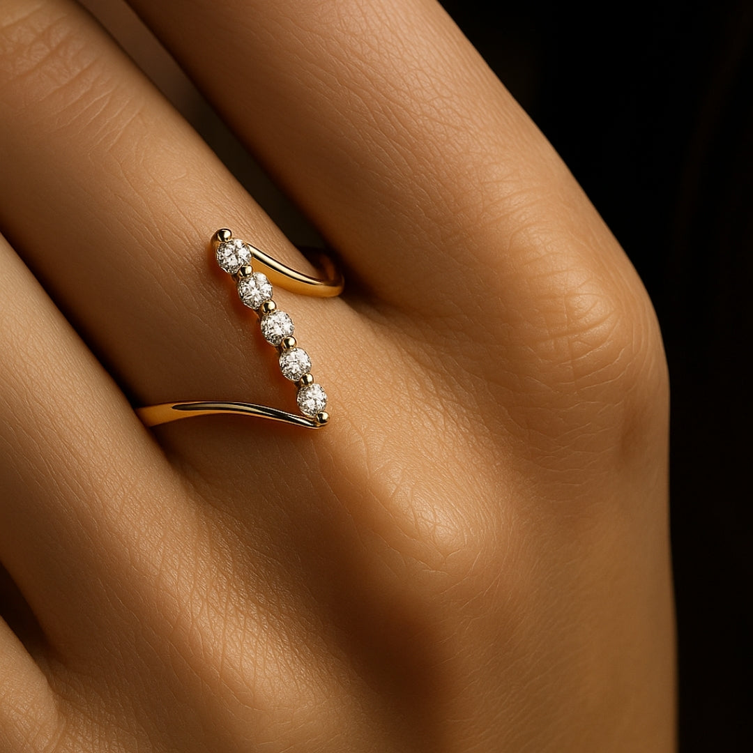 Sleek Open V Ring