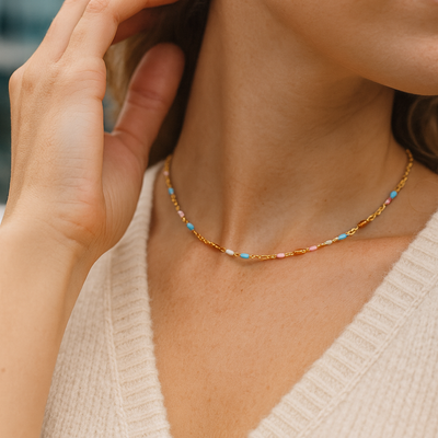 Tiny Colors Gold Necklace