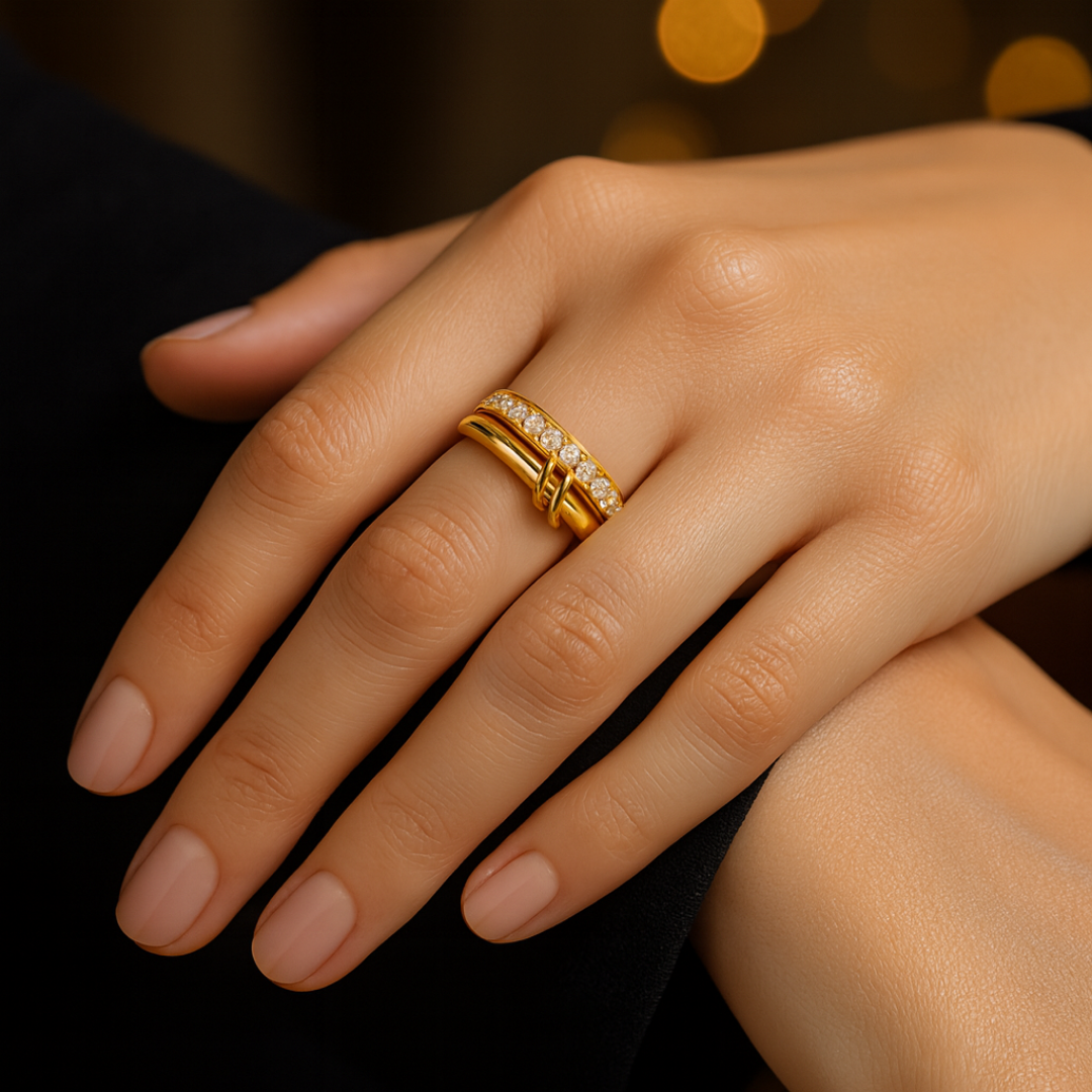 Double Loop Gold Ring