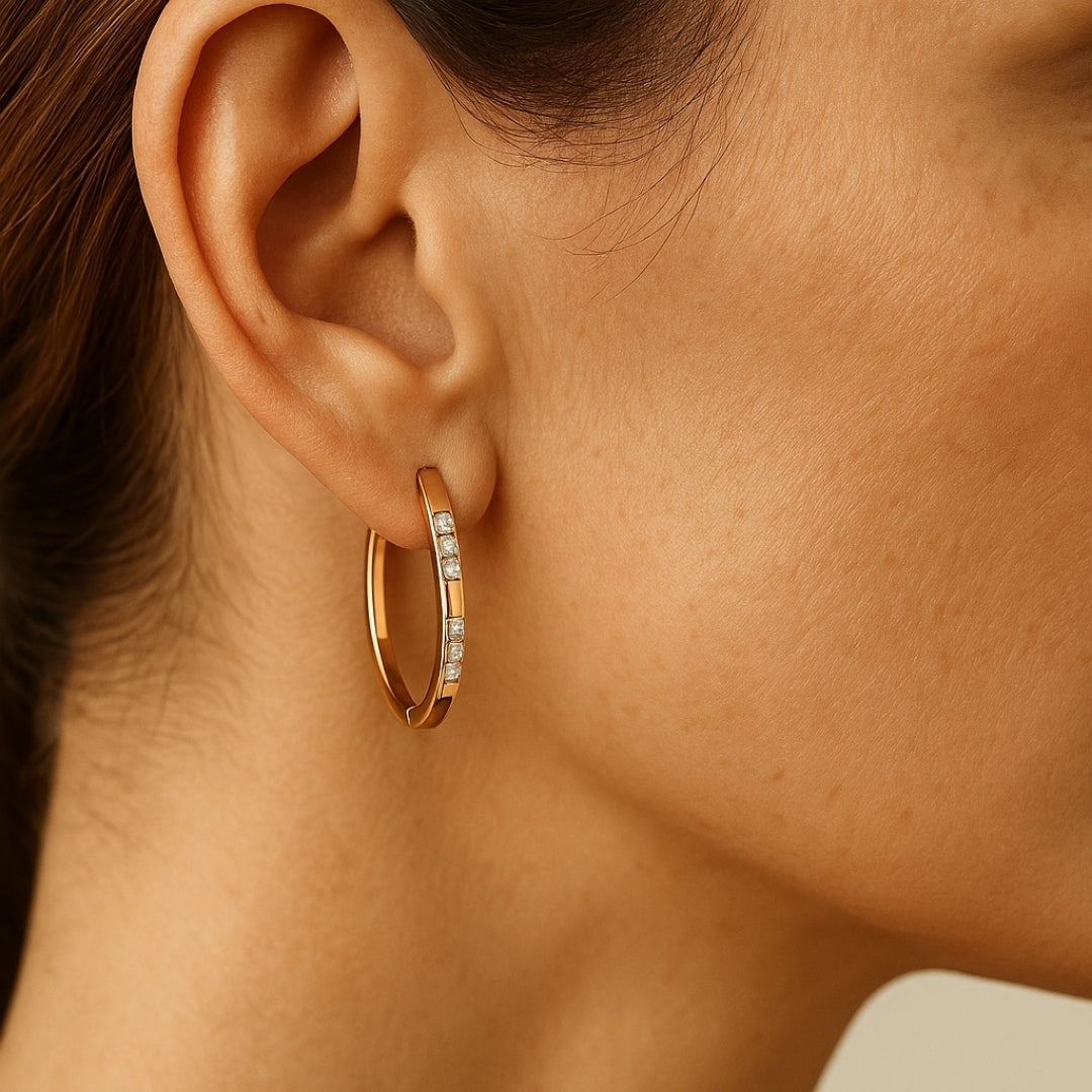 Linear Sparkle Hoops