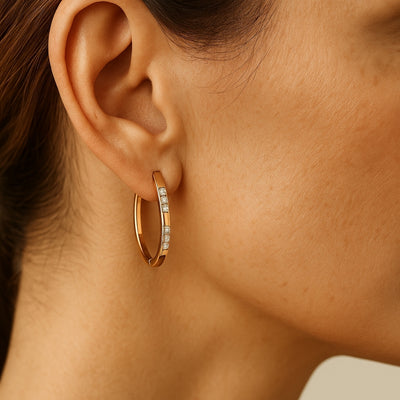 Linear Sparkle Hoops