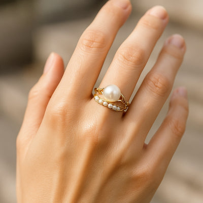 Pearl Gold Thread Ring
