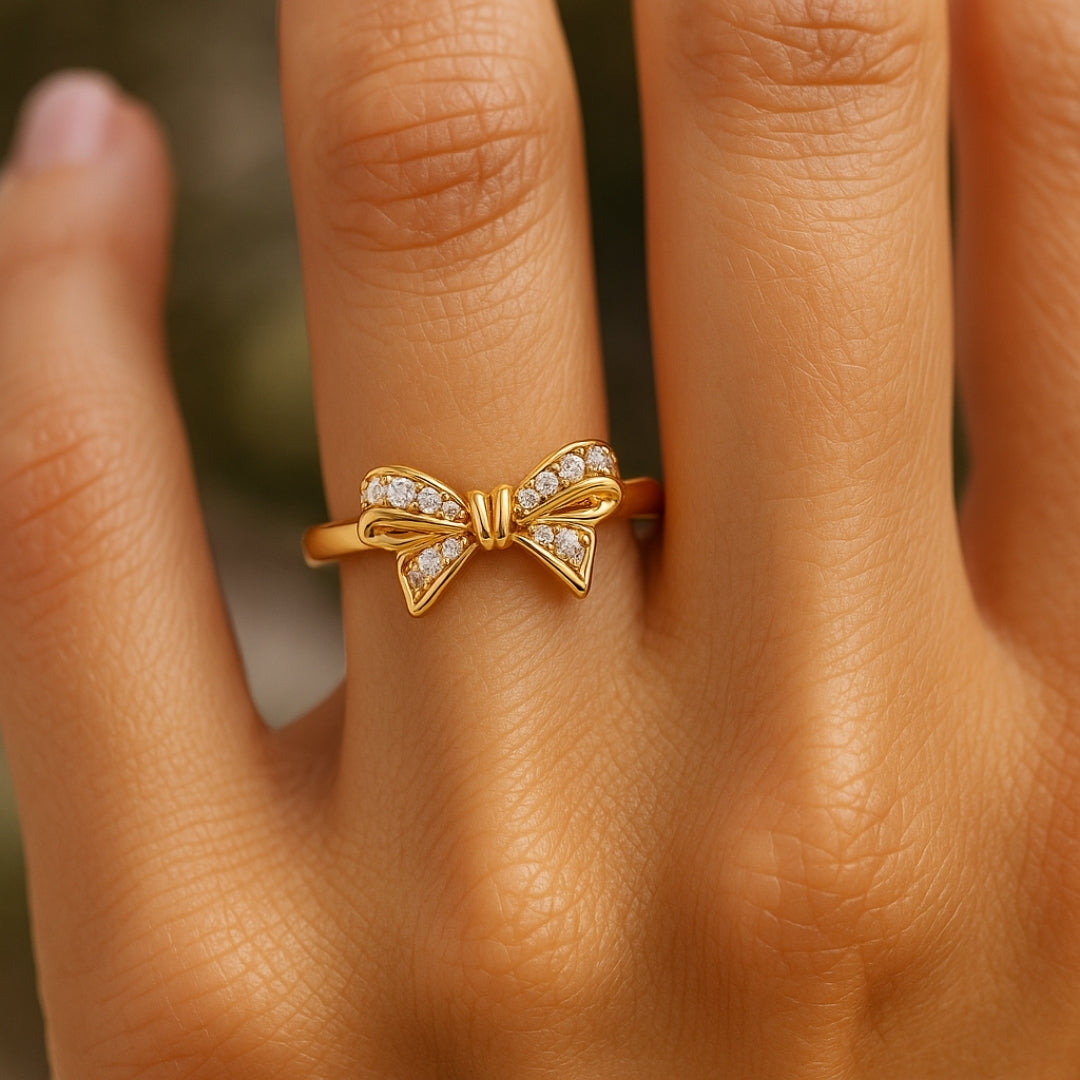 Golden Bright Bow Ring