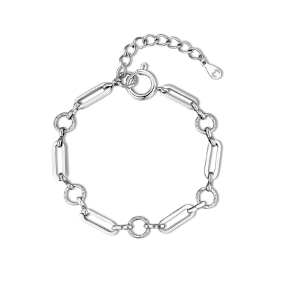 Elegant Links and Circles Bracelet - Sterling Silver