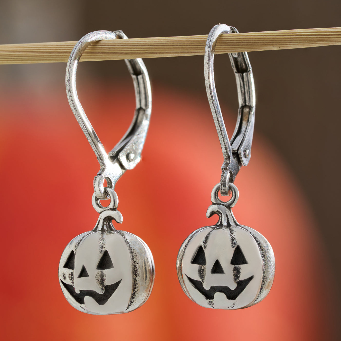 Leverback Vintage Jack-o'-Lantern Earrings