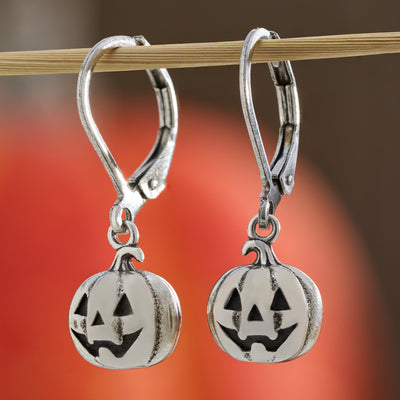 Leverback Vintage Jack-o'-Lantern Earrings