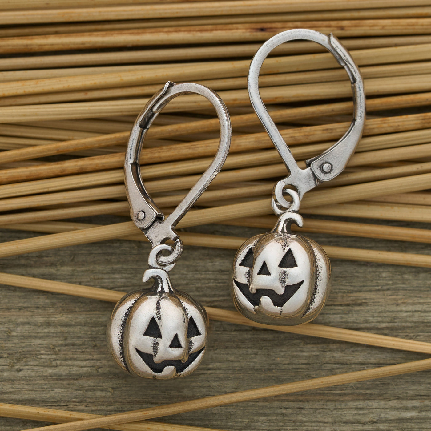 Leverback Vintage Jack-o'-Lantern Earrings