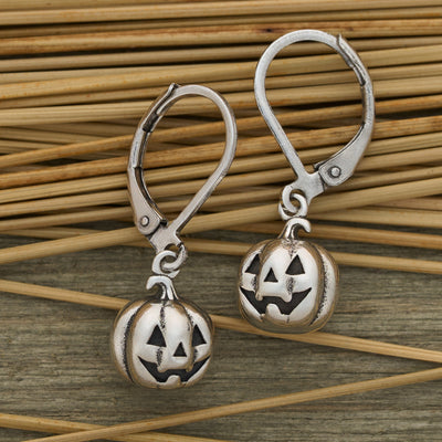 Leverback Vintage Jack-o'-Lantern Earrings