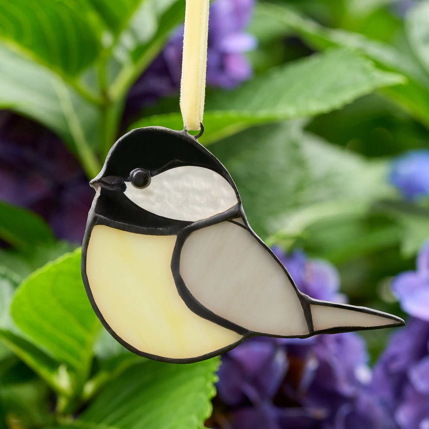 Stained Glass Chickadee Ornament