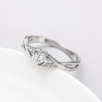 Crossed Heart Ring