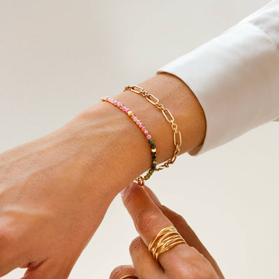 Elegant Links and Circles Bracelet - Sterling Silver