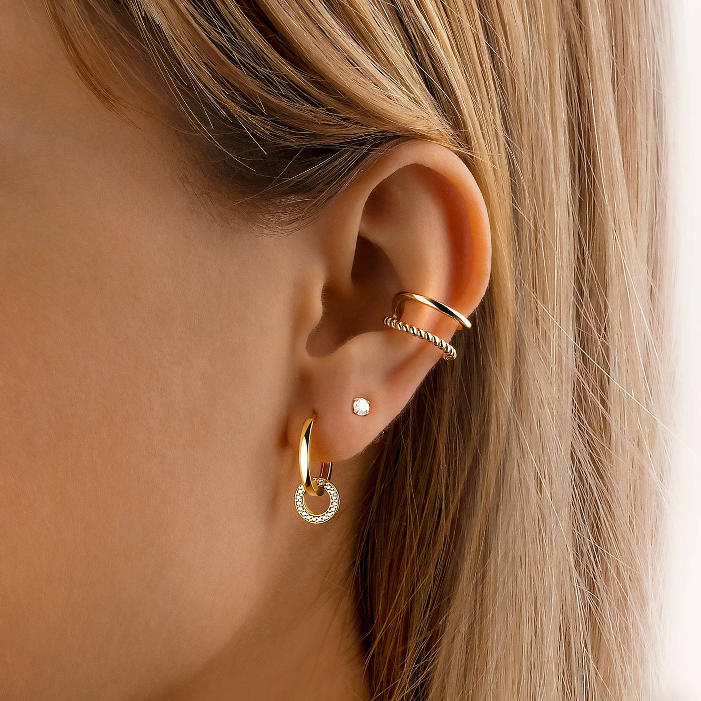 Classic Interlocking Hoops Earrings in Sterling Silver