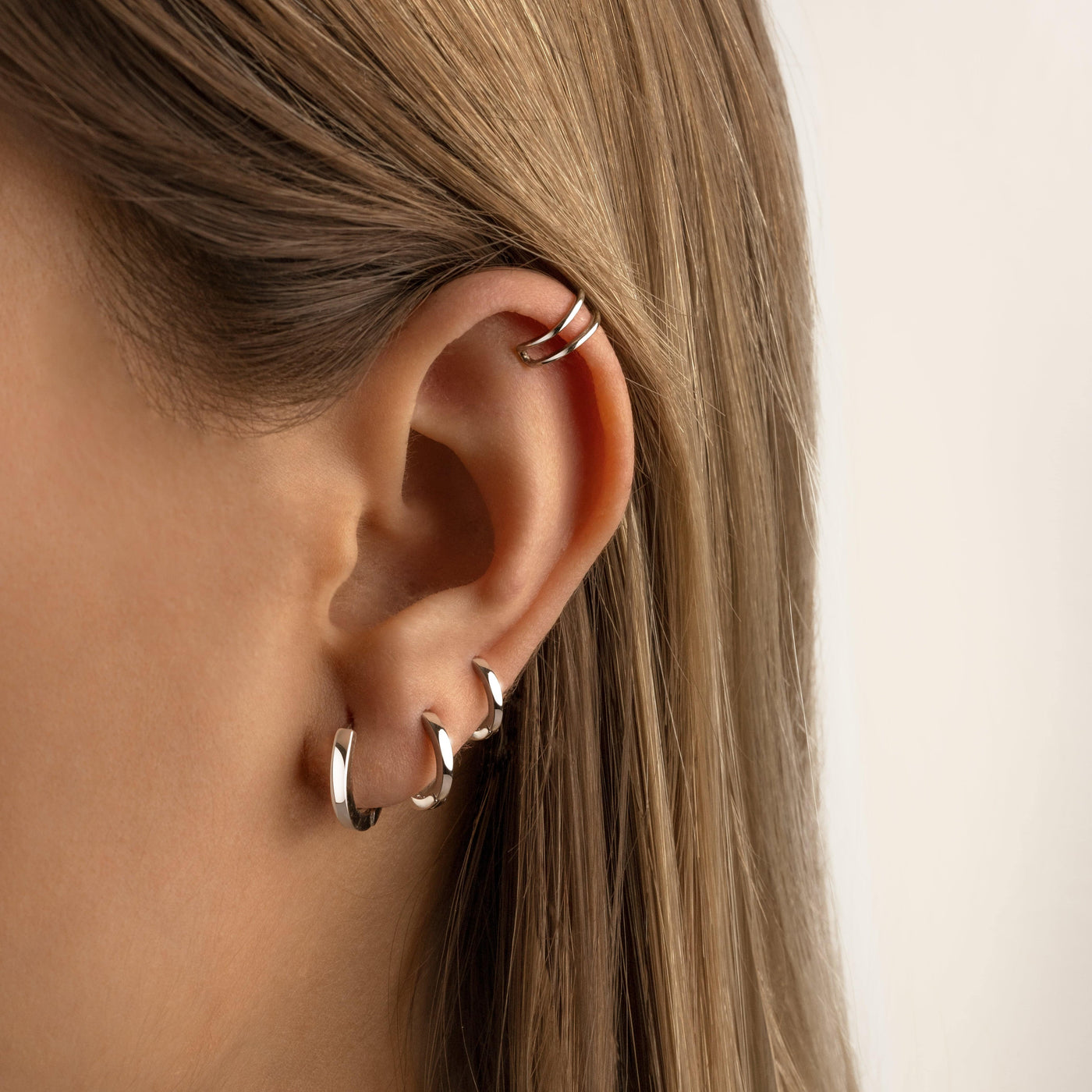 Hoops Trio Earrings - Set of Three Different Sized Hoop Earrings