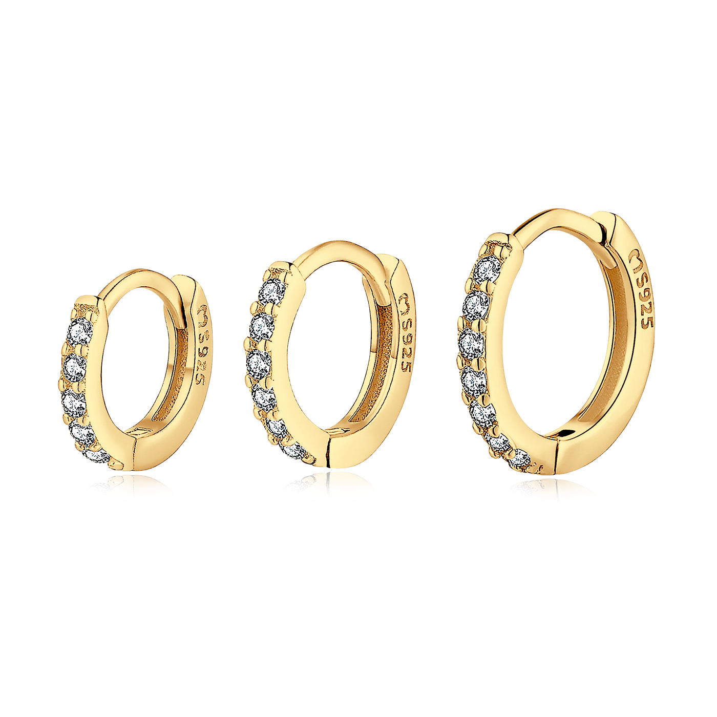 Triple Hoop Earrings - Elegant Gold Plated