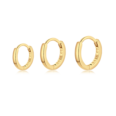 Hoops Trio Earrings - Set of Three Different Sized Hoop Earrings