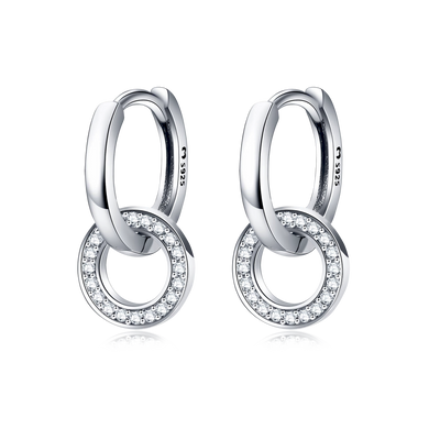 Classic Interlocking Hoops Earrings in Sterling Silver