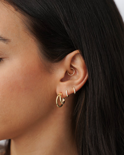 Triple Hoop Earrings - Elegant Gold Plated