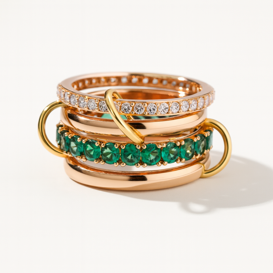 Emerald Sparkle Gold Ring