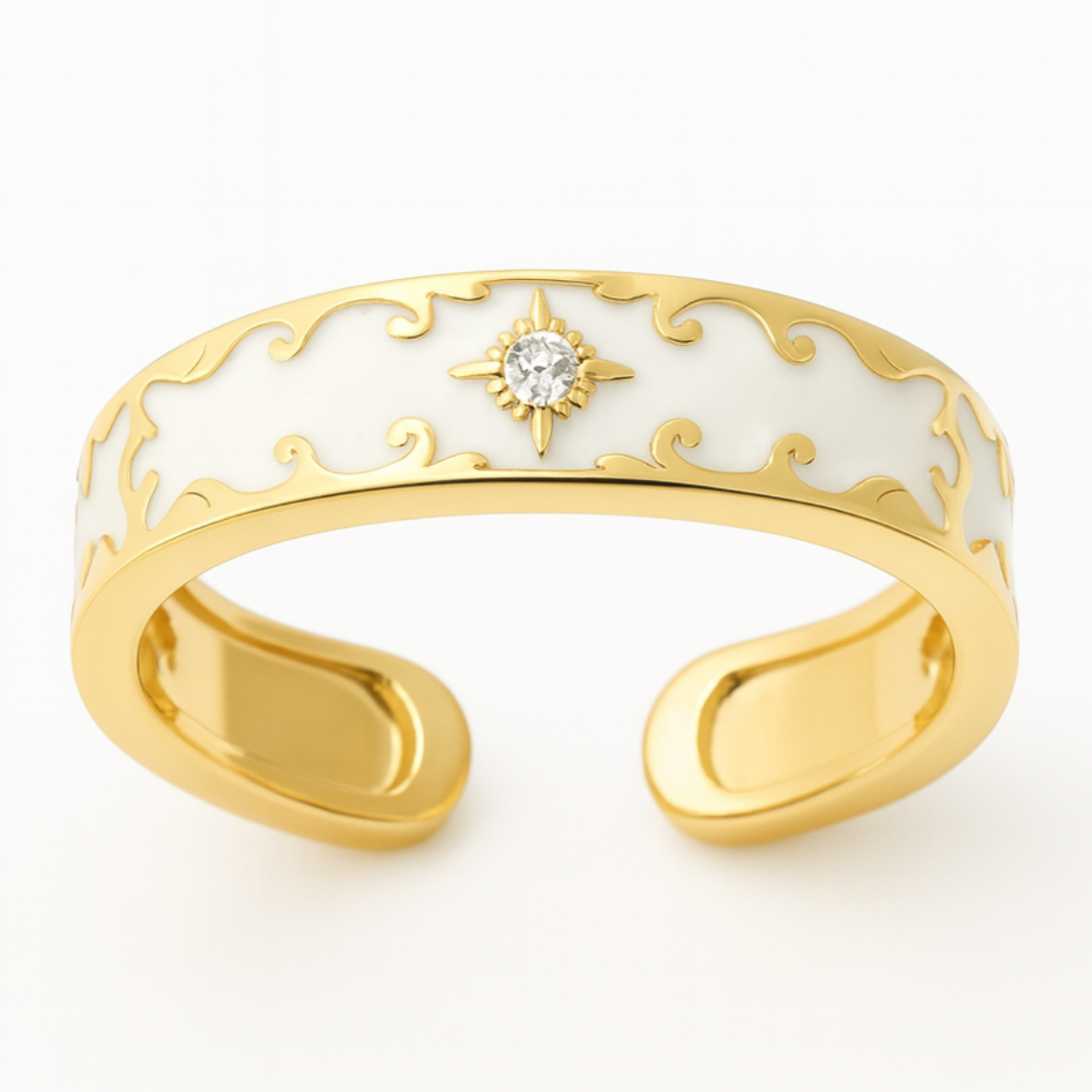 Enamel Sun Cuff Ring