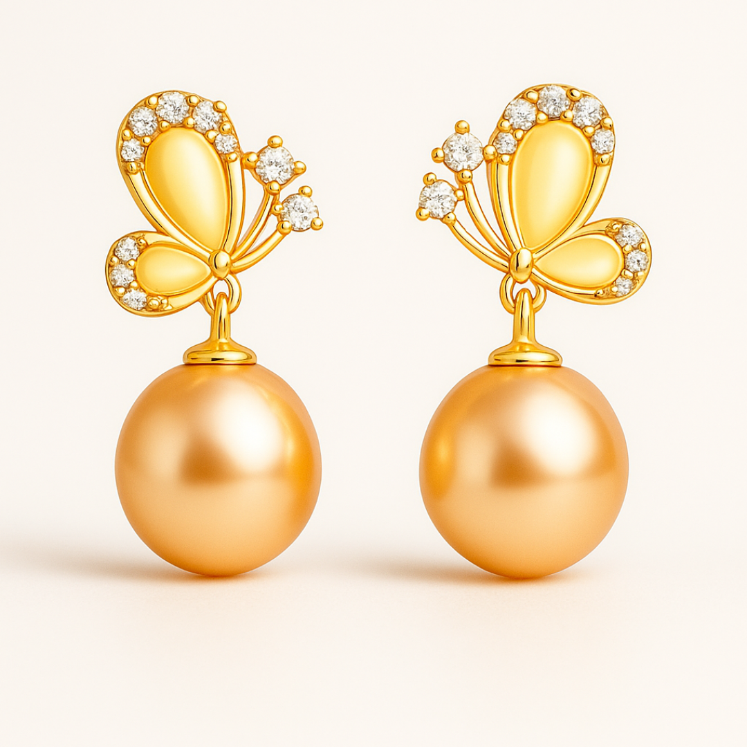 Butterfly Pearl Earrings