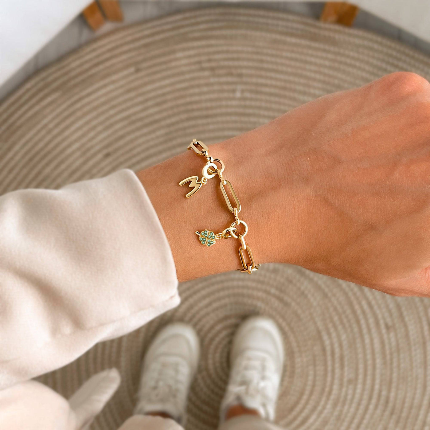 Elegant Links and Circles Bracelet - Sterling Silver