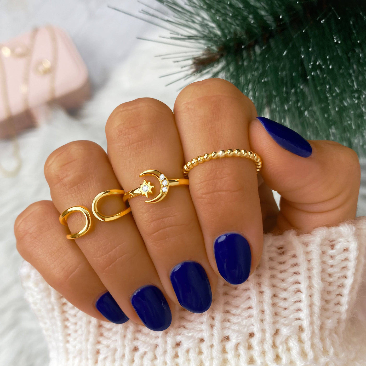 Celestial Sun and Moon Couple Ring