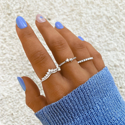 Zirconia Crown Ring - Elegant Statement Piece