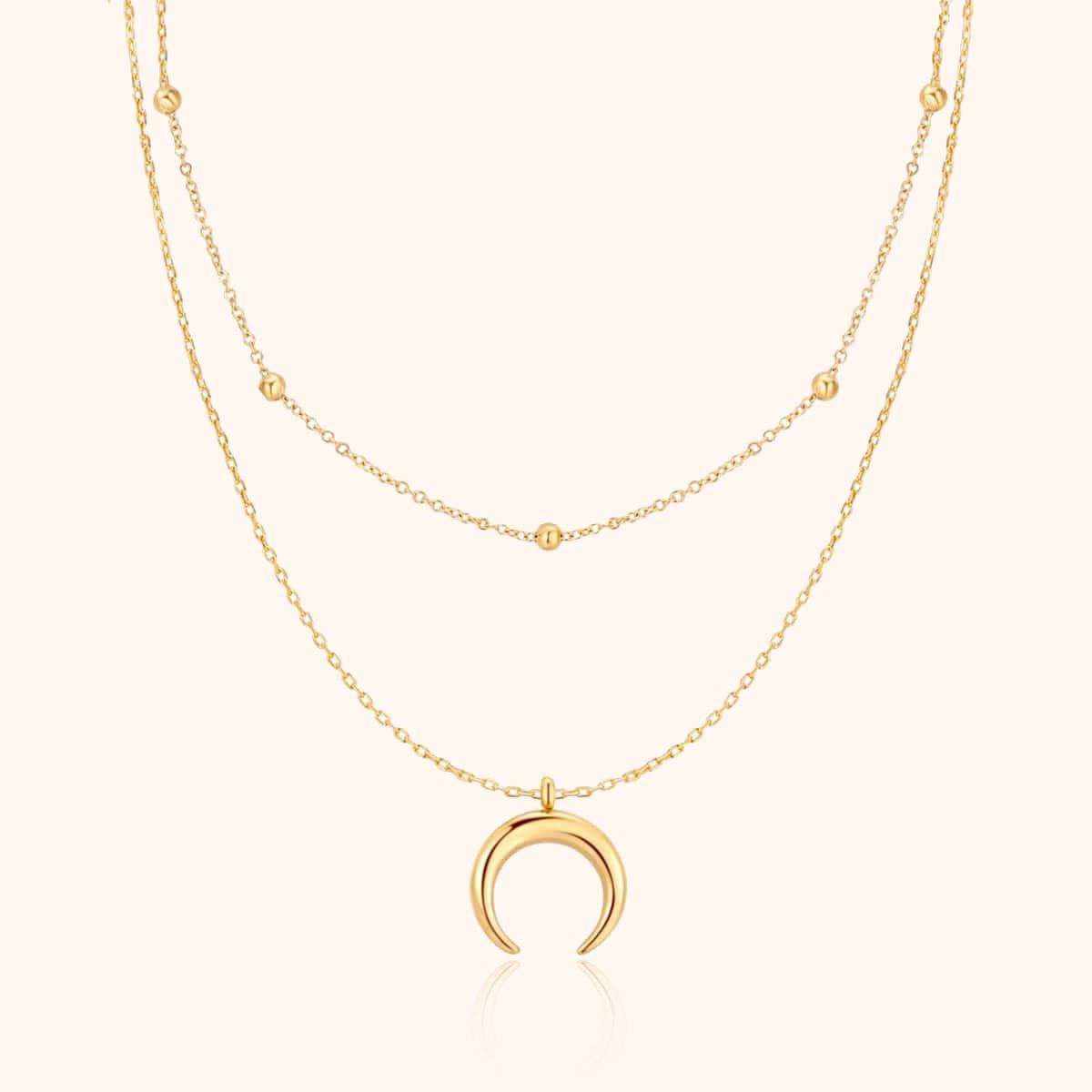 Elegant Half Moon Balls Necklace for Women