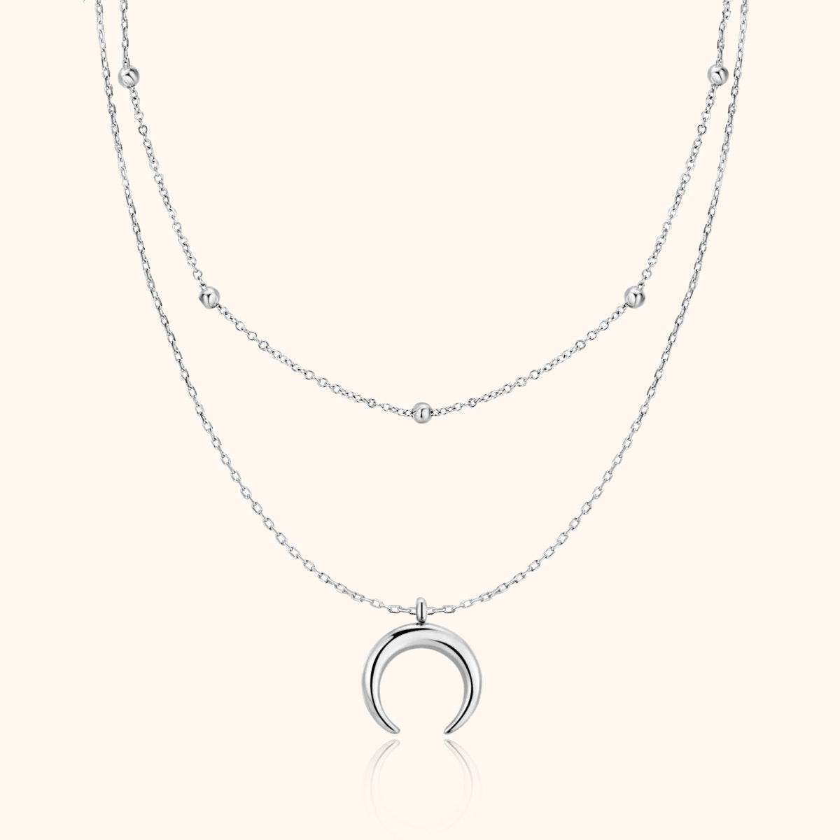 Elegant Half Moon Balls Necklace for Women