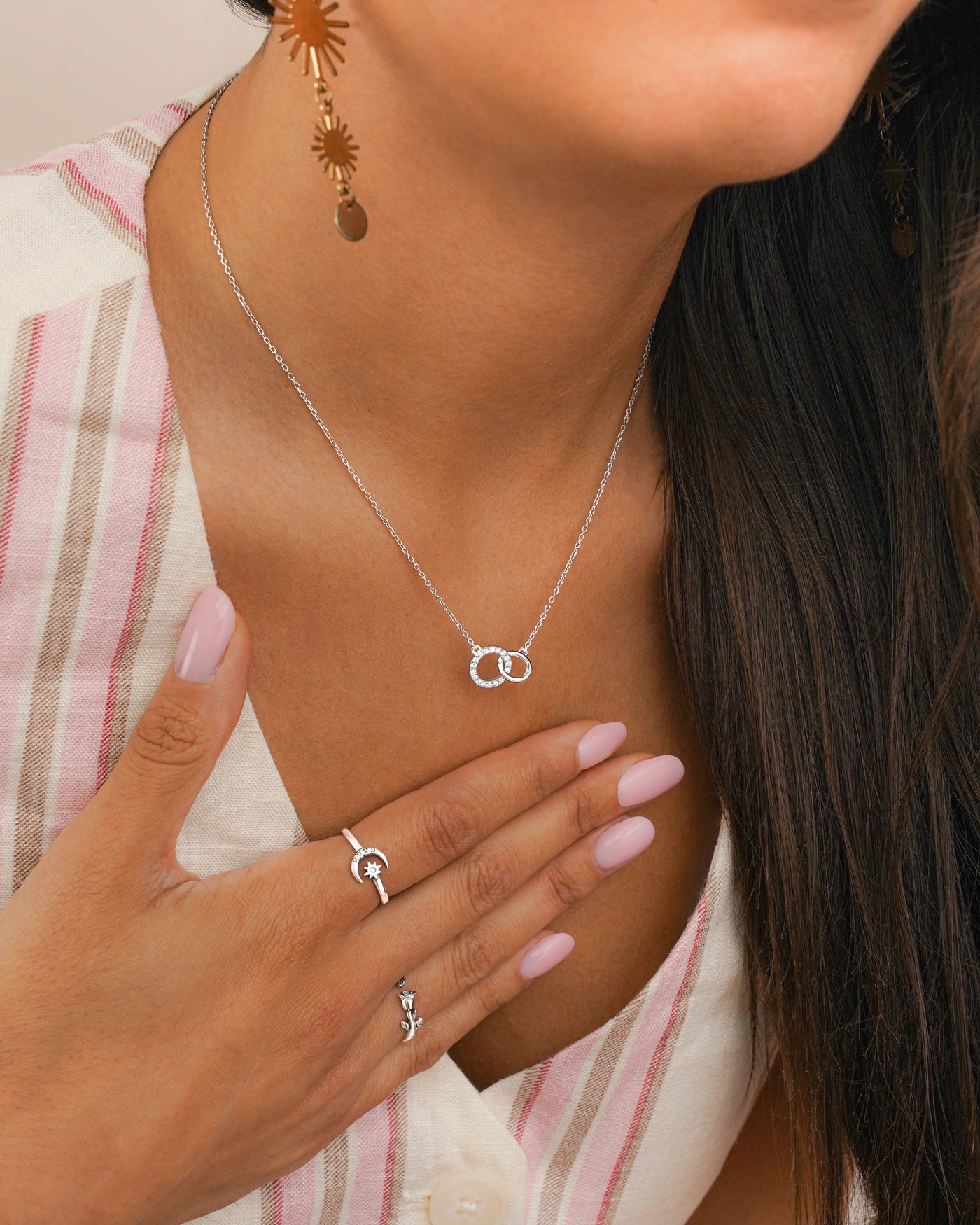 Celestial Sun and Moon Couple Ring