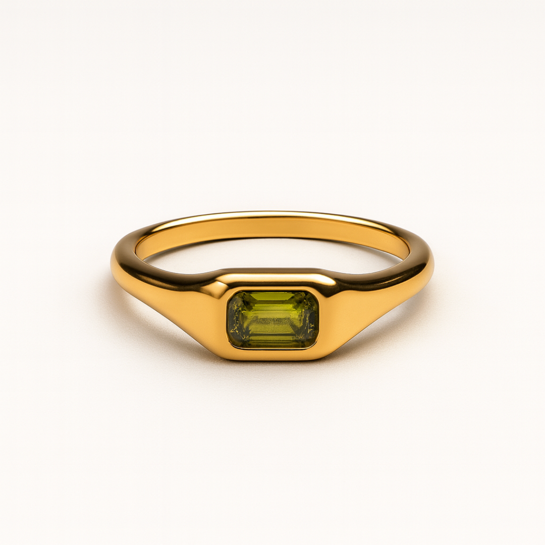 Olive Spark Gold Ring