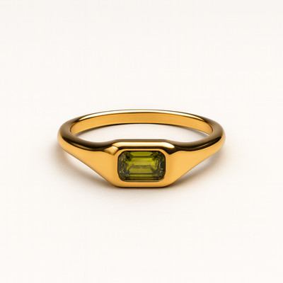 Olive Spark Gold Ring