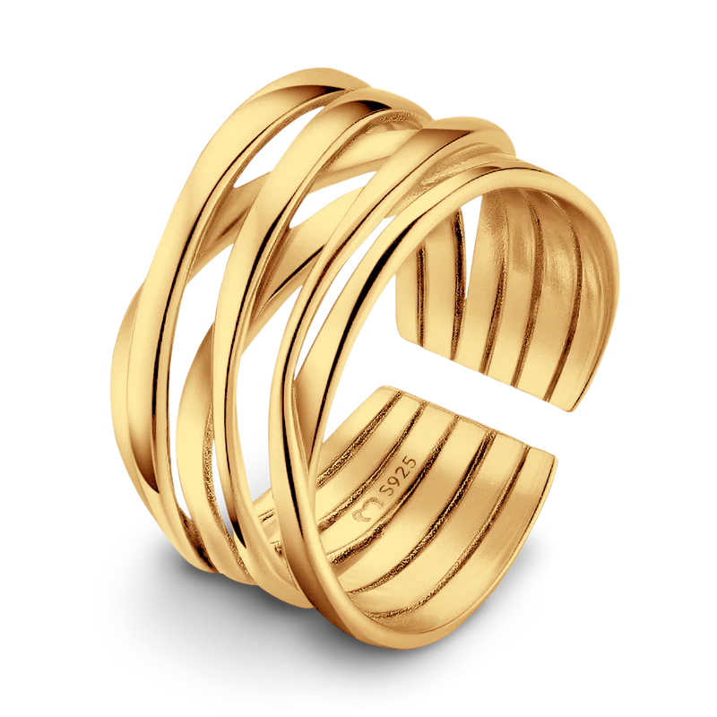 Adjustable Elegant Golden Branch Ring