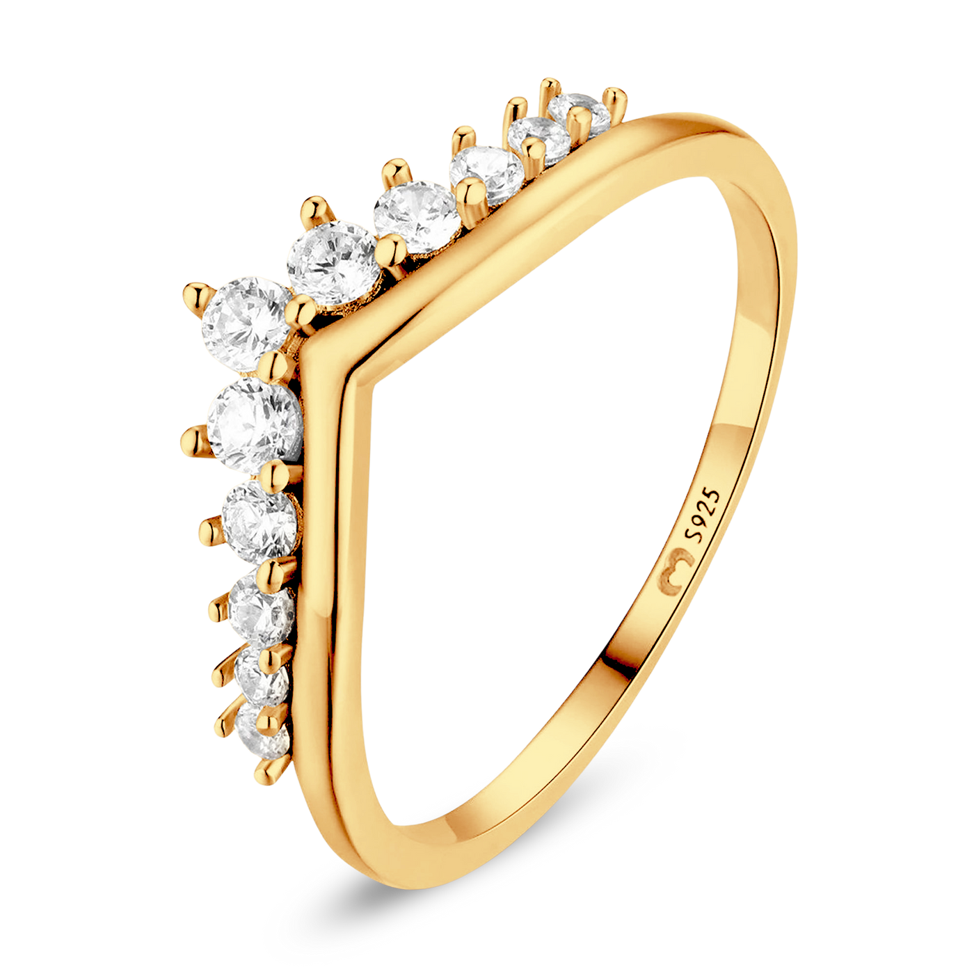 Zirconia Crown Ring - Elegant Statement Piece