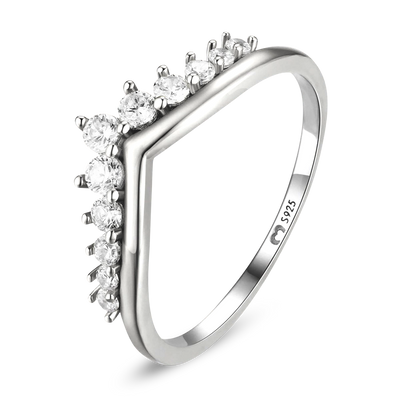 Zirconia Crown Ring - Elegant Statement Piece