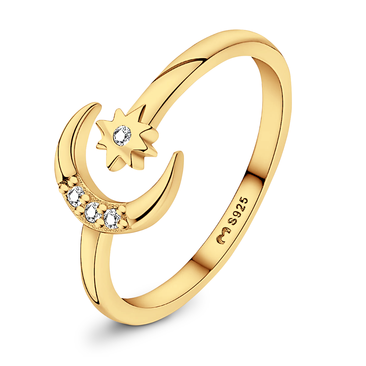 Celestial Sun and Moon Couple Ring