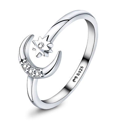 Celestial Sun and Moon Couple Ring