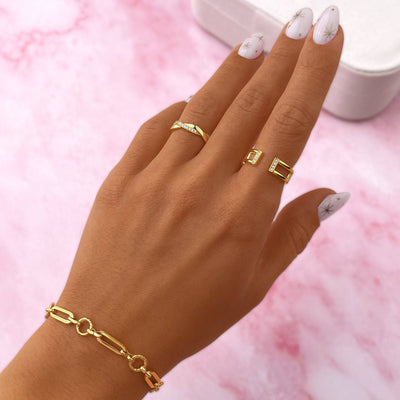 Elegant Links and Circles Bracelet - Sterling Silver