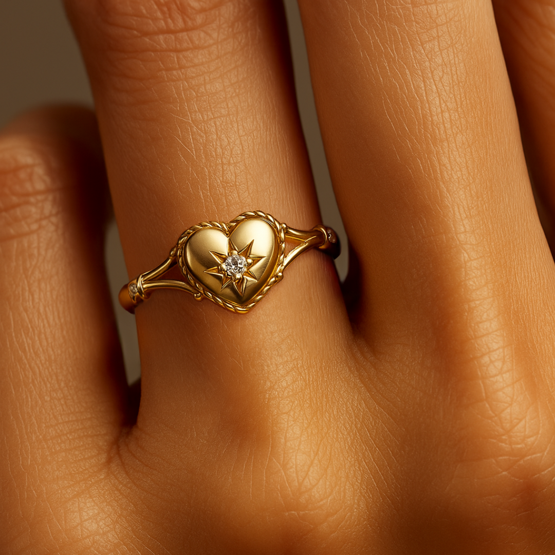 Sunburst Heart Ring