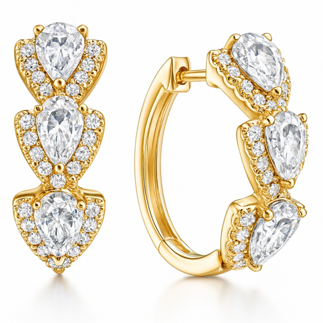 Teardrop Cluster Huggies