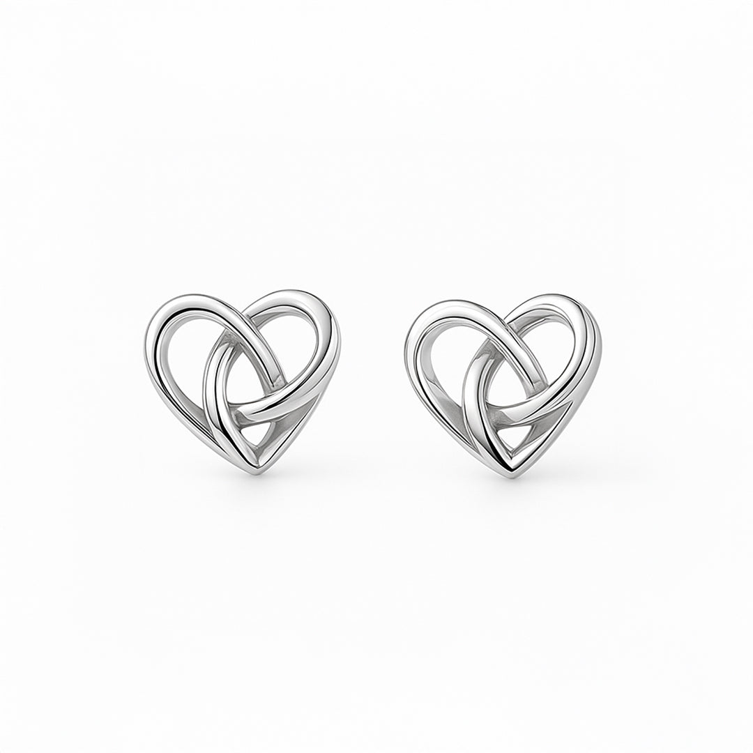 Knot Heart Stud Earrings