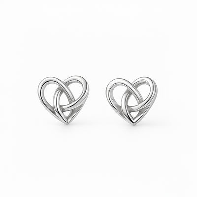 Knot Heart Stud Earrings