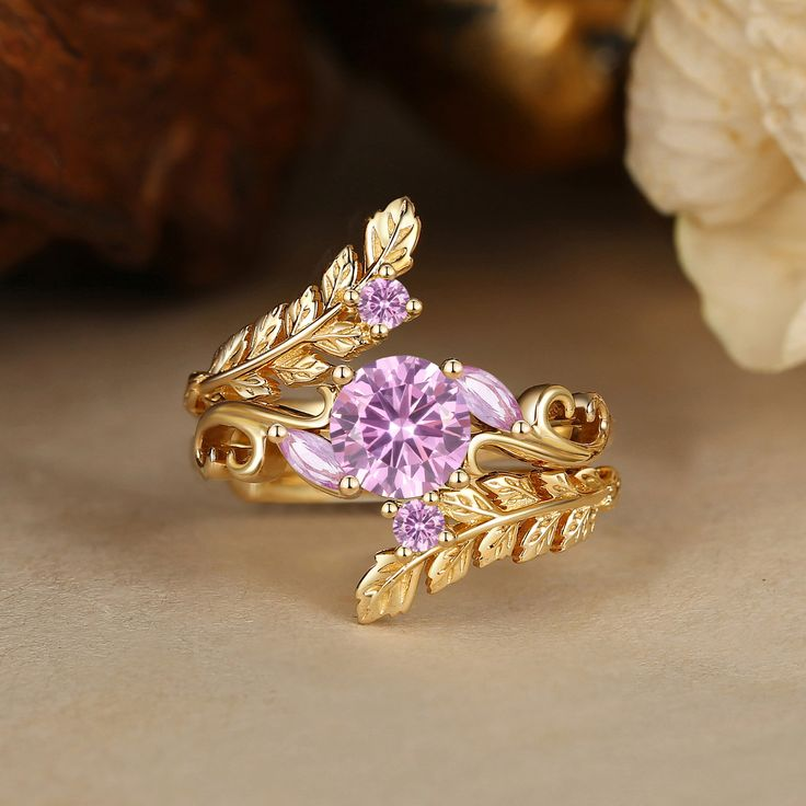 Adjustable Pink Zirconia Ring