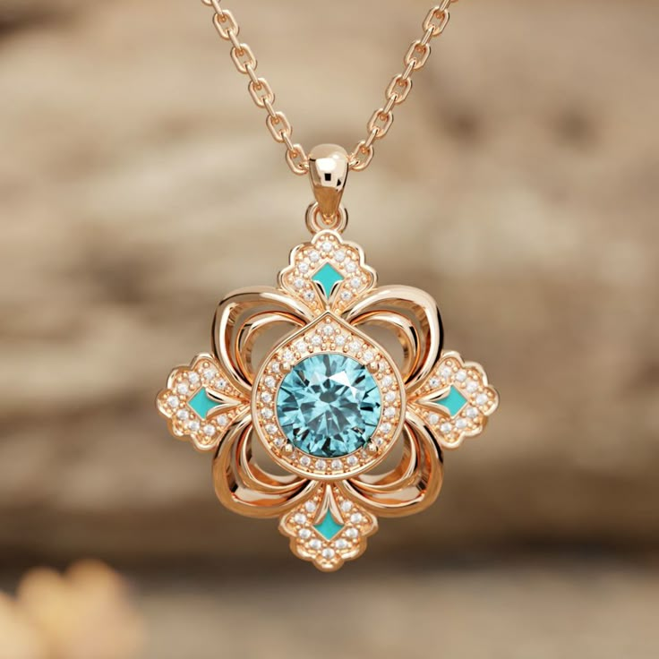 Blue Mandala Crystalline Necklace