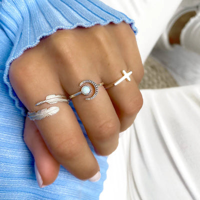 Adjustable Silver Fern Ring