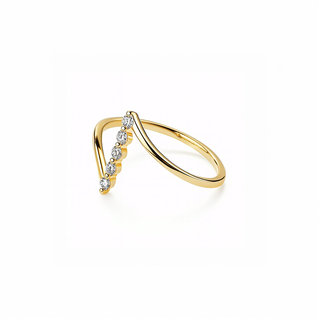 Sleek Open V Ring